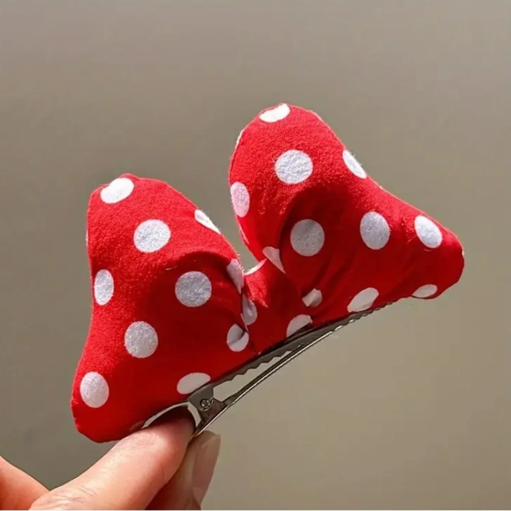 Minnie Mouse Red Polka Dot Hair Clips